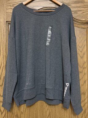 Reebok Gray Oversized Fleece Lined Sweatshirt Size 2XL